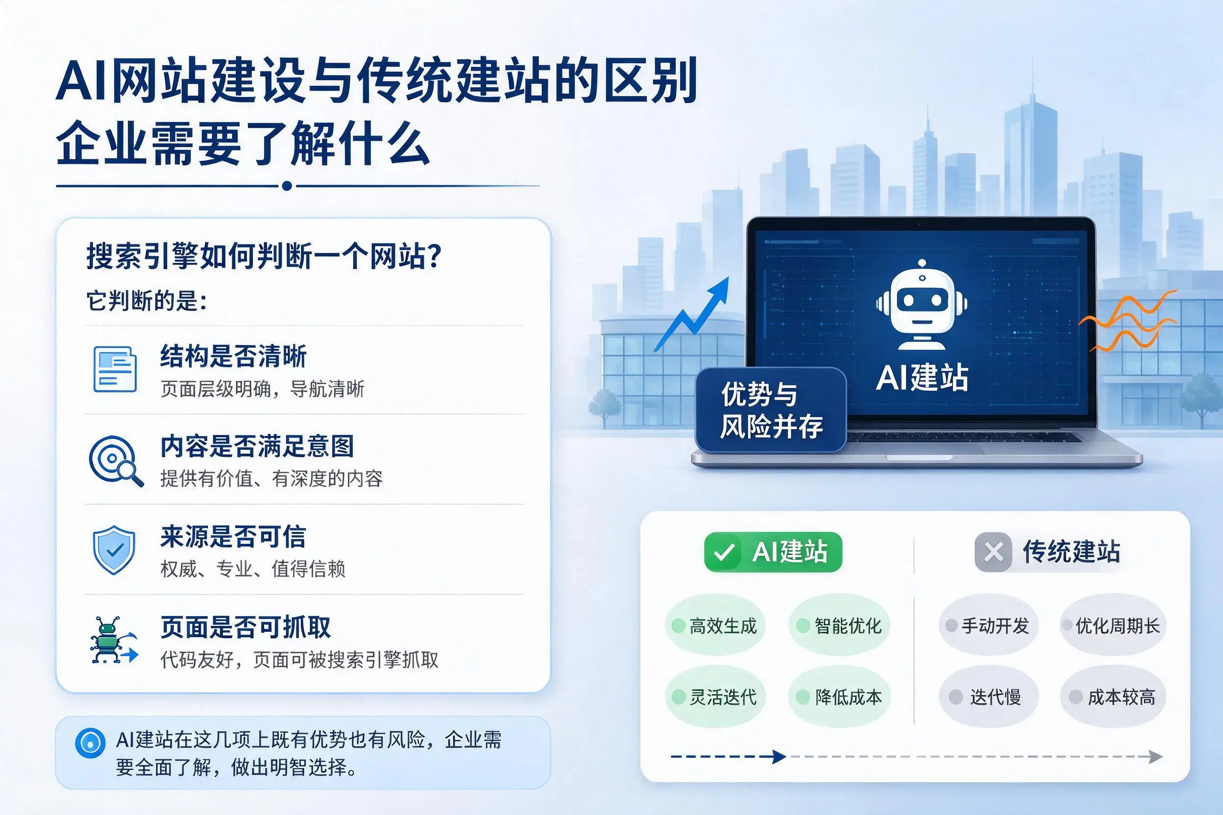 AI网站建设与传统建站的区别，东方企业需要了解什么