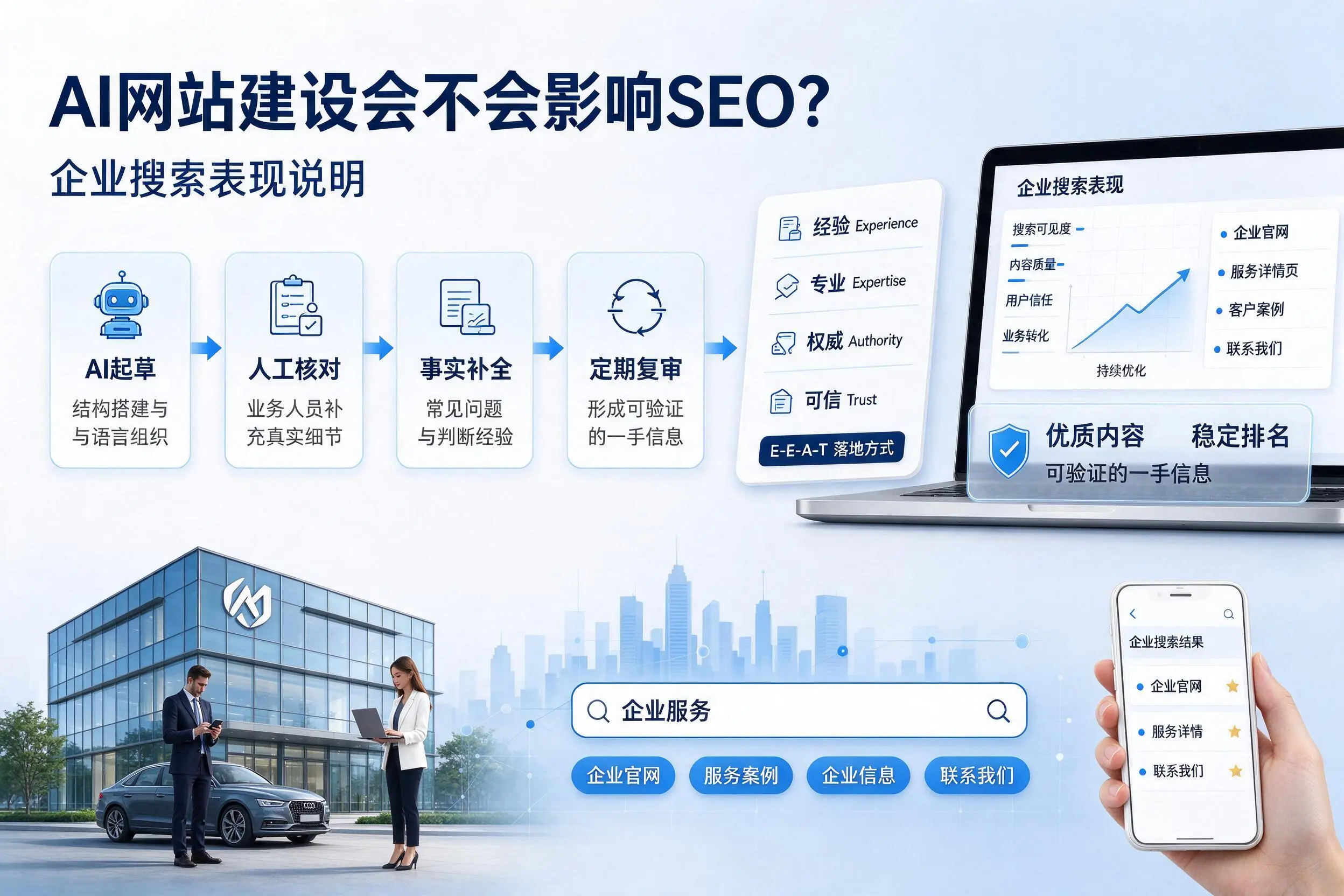 AI网站建设会不会影响SEO?东方企业搜索表现说明